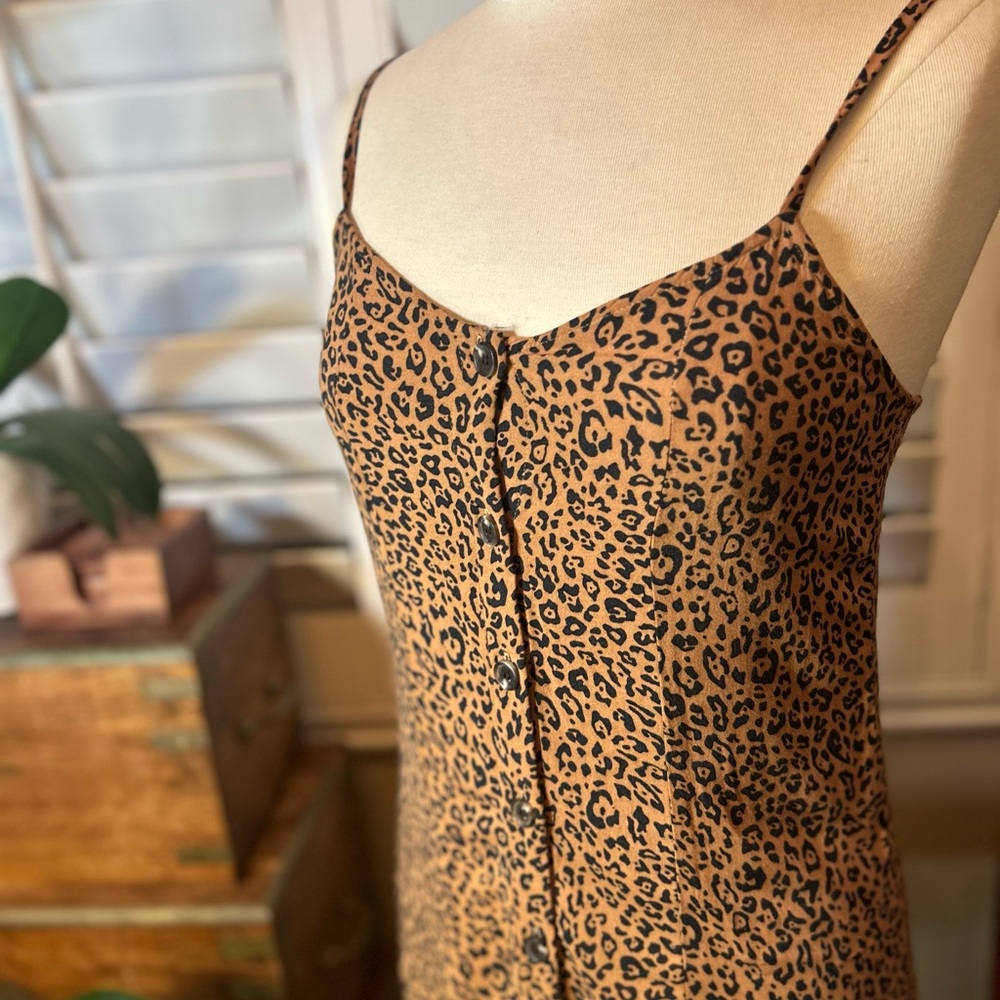Leopard Print Spaghetti Strap Dress